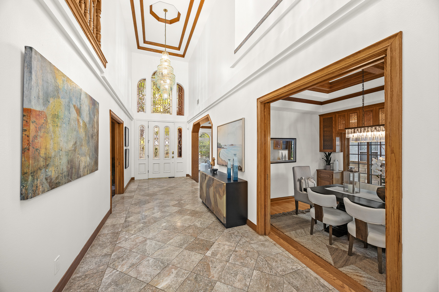 Pool and backyard viewed from rear